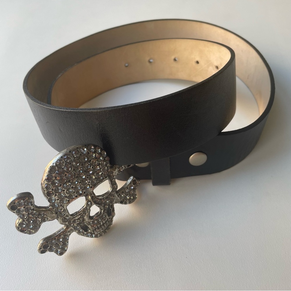 Crystal Embellished Crossbones Belt